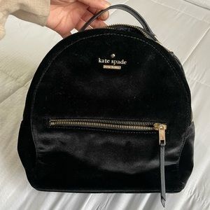 Kate Spade Black Velvet Backpack